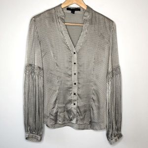 Express Silk Black and White Blouse with polka dot pattern -S